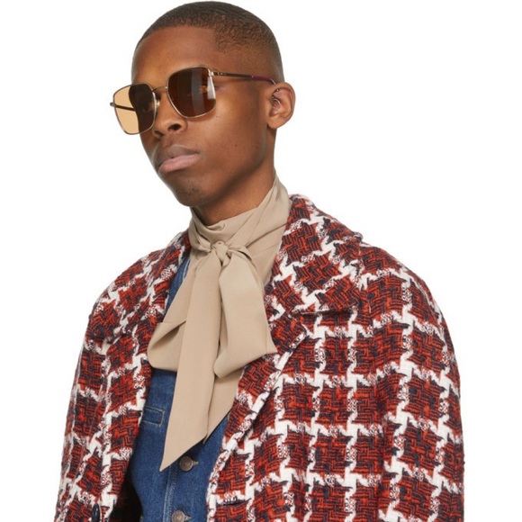 NEW AUTHENTIC GUCCI BROWN SUNGLASSES GUCCI UNISEX SUNGLASSES - Picture 2 of 6